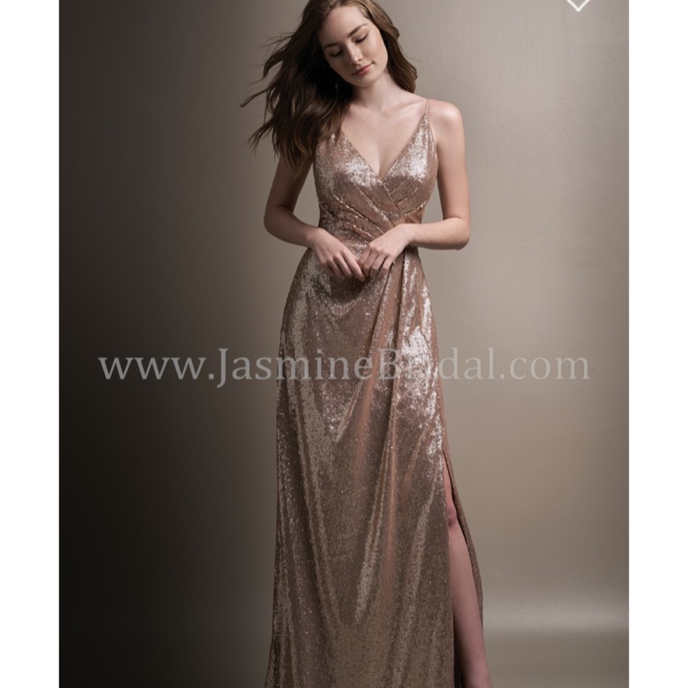 Belsoie Champagne Gold Sequin Dress